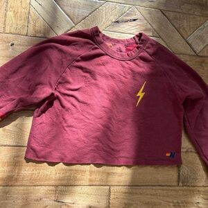 Women’s Aviator Nation XL Burgundy Lightning Bolt Sweatshirt and Sweatpants SET